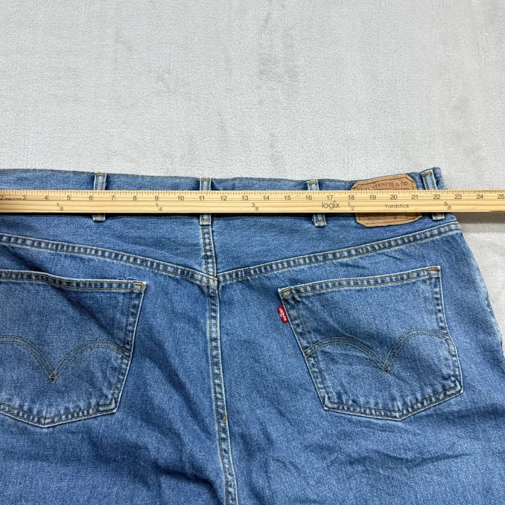 Levi's 505 Straight Fit Jeans Mens 46x34 Blue Medium Wash Denim Classic Casual